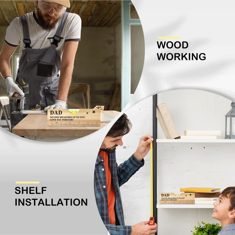 AACQQ Fathers Day Birthday Gifts for Dad from Daughter Son Wife Wooden Spirit Level Valentines Christmas Thank You Gifts Ideas for Daddy New Dad Grandpa Papa - Image 5